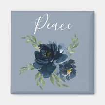 Dusty Blue Peace Script Waterverf Moderne elegant