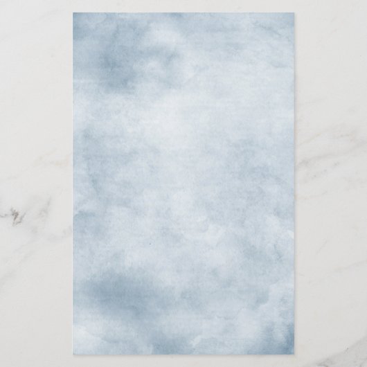 Dusty Blue Peach Blush Botanical Boho Wedding Menu (Achterkant)