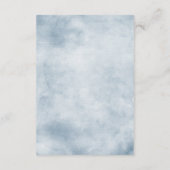 Dusty Blue Peach Blush Botanical Floral Wedding Informatiekaartje (Achterkant)