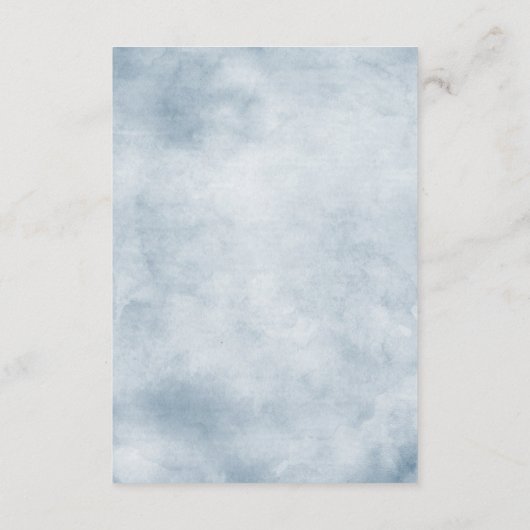 Dusty Blue Peach Blush Botanical Floral Wedding Informatiekaartje (Achterkant)