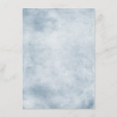 Dusty Blue Peach Blush Botanical Floral Wedding Informatiekaartje (Achterkant)