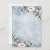 Dusty Blue Peach Blush Botanical Floral Wedding Kaart (Achterkant)