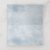 Dusty Blue Peach Blush Botanical Floral Wedding Plaatskaartje (Binnenkant ongevouwen)