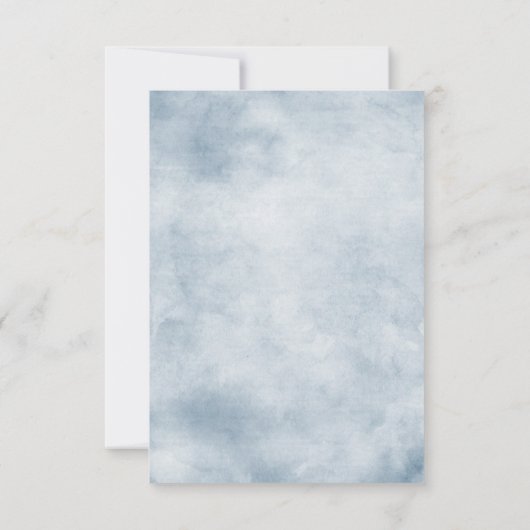 Dusty Blue Peach Blush Botanical Floral Wedding RS RSVP Kaartje (Achterkant)