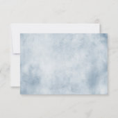 Dusty Blue Peach Blush Botanical Floral Wedding RSVP Kaartje (Achterkant)