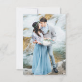 Dusty Blue Peach Blush Botanical Vrijgezellenfeest Bedankkaart (Achterkant)