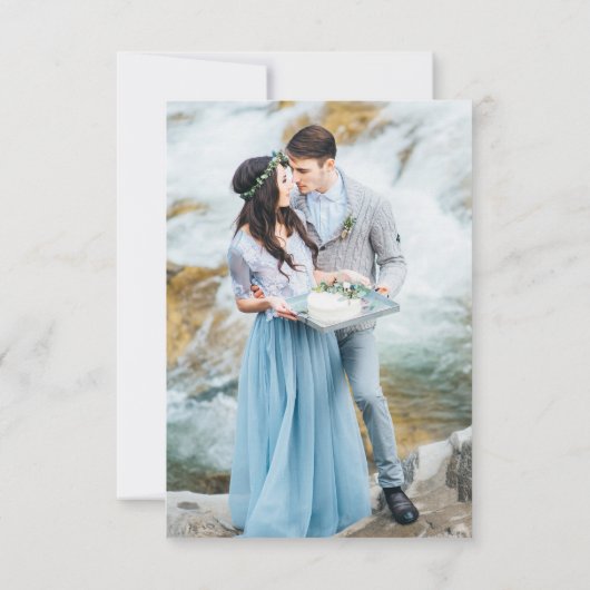 Dusty Blue Peach Blush Botanical Vrijgezellenfeest Bedankkaart (Achterkant)