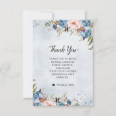 Dusty Blue Peach Blush Botanical Vrijgezellenfeest Bedankkaart (Voorkant)