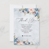 Dusty Blue Peach Blush Botanical Vrijgezellenfeest Bedankkaart (Voorkant)