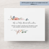 Dusty Blue Peach Blush Bruiloft & geperforeerde RS All In One Uitnodiging