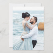 Dusty Blue Peach Blush Floral Botanical Wedding Bedankkaart (Achterkant)