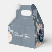 Dusty Blue Peach Blush Geometric Floral Wedding Bedankdoosjes (Achterkant)
