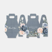 Dusty Blue Peach Blush Geometric Floral Wedding Bedankdoosjes (Uitgevouwen)