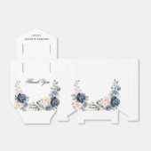 Dusty Blue Peach Blush Geometric Floral Wedding Fa Bedankdoosjes (Uitgevouwen)