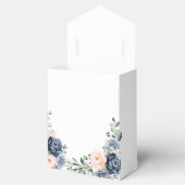 Dusty Blue Peach Blush Geometric Floral Wedding Fa Bedankdoosjes (Geopend)