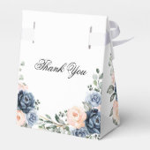 Dusty Blue Peach Blush Geometric Floral Wedding Fa Bedankdoosjes (Achterkant)