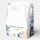 Dusty Blue Peach Blush Geometric Floral Wedding Fa Bedankdoosjes (Geopend)