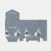 Dusty Blue Peach Blush Geometric Floral Wedding Fa Bedankdoosjes (Uitgevouwen)