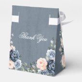 Dusty Blue Peach Blush Geometric Floral Wedding Fa Bedankdoosjes (Achterkant)