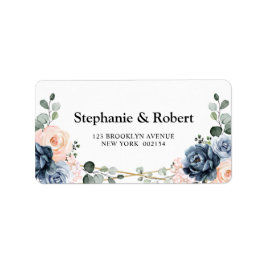 Dusty Blue Peach Blush Geometric Floral Wedding La Etiket