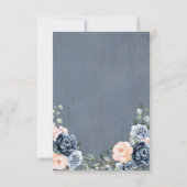 Dusty Blue Peach Blush Geometric Floral Wedding RS RSVP Kaartje (Achterkant)