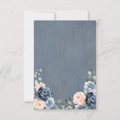 Dusty Blue Peach Blush Geometric Floral Wedding RSVP Kaartje (Achterkant)