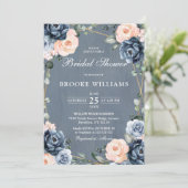 Dusty Blue Peach Blush Geometric Vrijgezellenfeest Kaart (Staand voorkant)