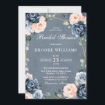 Dusty Blue Peach Blush Geometric Vrijgezellenfeest Kaart<br><div class="desc">Dusty blue floral geometric bridal doucheuitnodiging met elegante bouquets van marvy / Dusty blue,  white ,  blush ,  perzik roos en sage green eucalyptusbladeren en elegant glitter geometrisch neutraal lijst. Neem contact met mij op voor hulp bij aanpassingen of als u een ander product nodig hebt met dit ontwerp.</div>