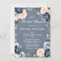 Dusty Blue Peach Blush Geometric Vrijgezellenfeest