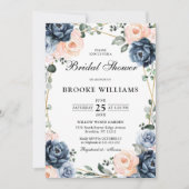 Dusty Blue Peach Blush Geometric Vrijgezellenfeest Kaart (Voorkant)