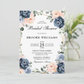Dusty Blue Peach Blush Geometric Vrijgezellenfeest Kaart (Staand voorkant)