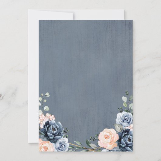 Dusty Blue Peach Blush Geometric Vrijgezellenfeest Kaart (Achterkant)