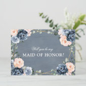 Dusty Blue Peach Blush word je gemaakt van eer Kaart (Staand voorkant)