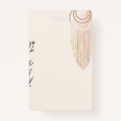 Dusty Blue Peach Boho Dream Catcher Badge (Achterkant)