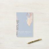Dusty Blue Peach Boho Wedding Post-it® Notes (Op bureau)