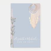 Dusty Blue Peach Boho Wedding Post-it® Notes (Voorkant)