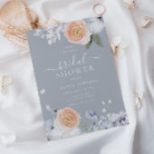 Dusty Blue & Peach Floral Vrijgezellenfeest Kaart