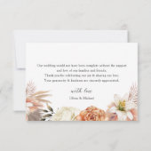 Dusty Blue Peach Floral Wedding Bedankt Card (Achterkant)