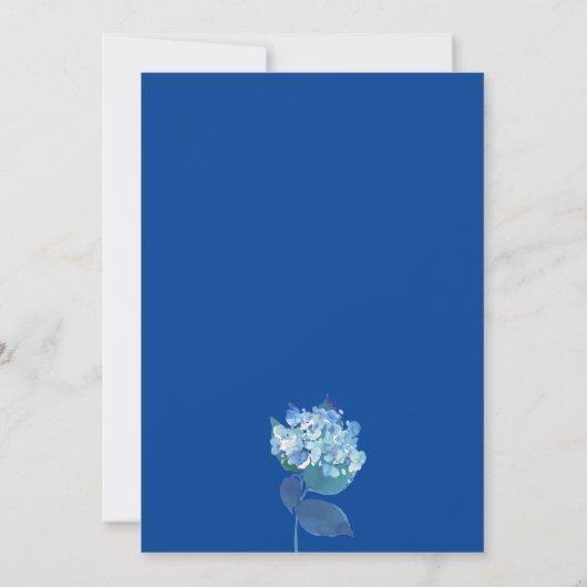 Dusty Blue & Peach Floral Wedding Invitation Kaart (Achterkant)