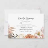 Dusty Blue Peach Floral Wedding RSVP Kaart (Voorkant)