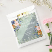 Dusty Blue Peach Green Wedding Bedankzakje (Gezegeld)