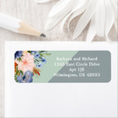 Dusty Blue Peach Green Wedding Etiket (Insitu)