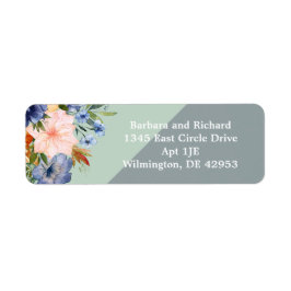 Dusty Blue Peach Green Wedding Etiket