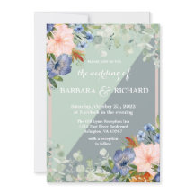 Dusty Blue Peach Green Wedding