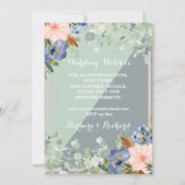 Dusty Blue Peach Green Wedding Kaart (Achterkant)