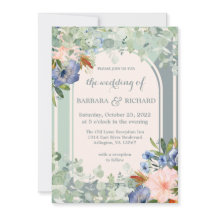 Dusty Blue Peach Green Wedding
