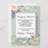 Dusty Blue Peach Green Wedding Kaart (Achterkant)