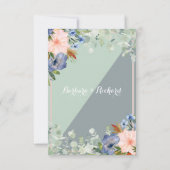 Dusty Blue Peach Green Wedding RSVP Kaartje (Achterkant)