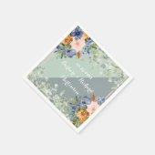 Dusty Blue Peach Green Wedding Servet (Hoek)
