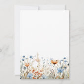 Dusty Blue Peach Wildflowers 21e verjaardag Kaart (Achterkant)